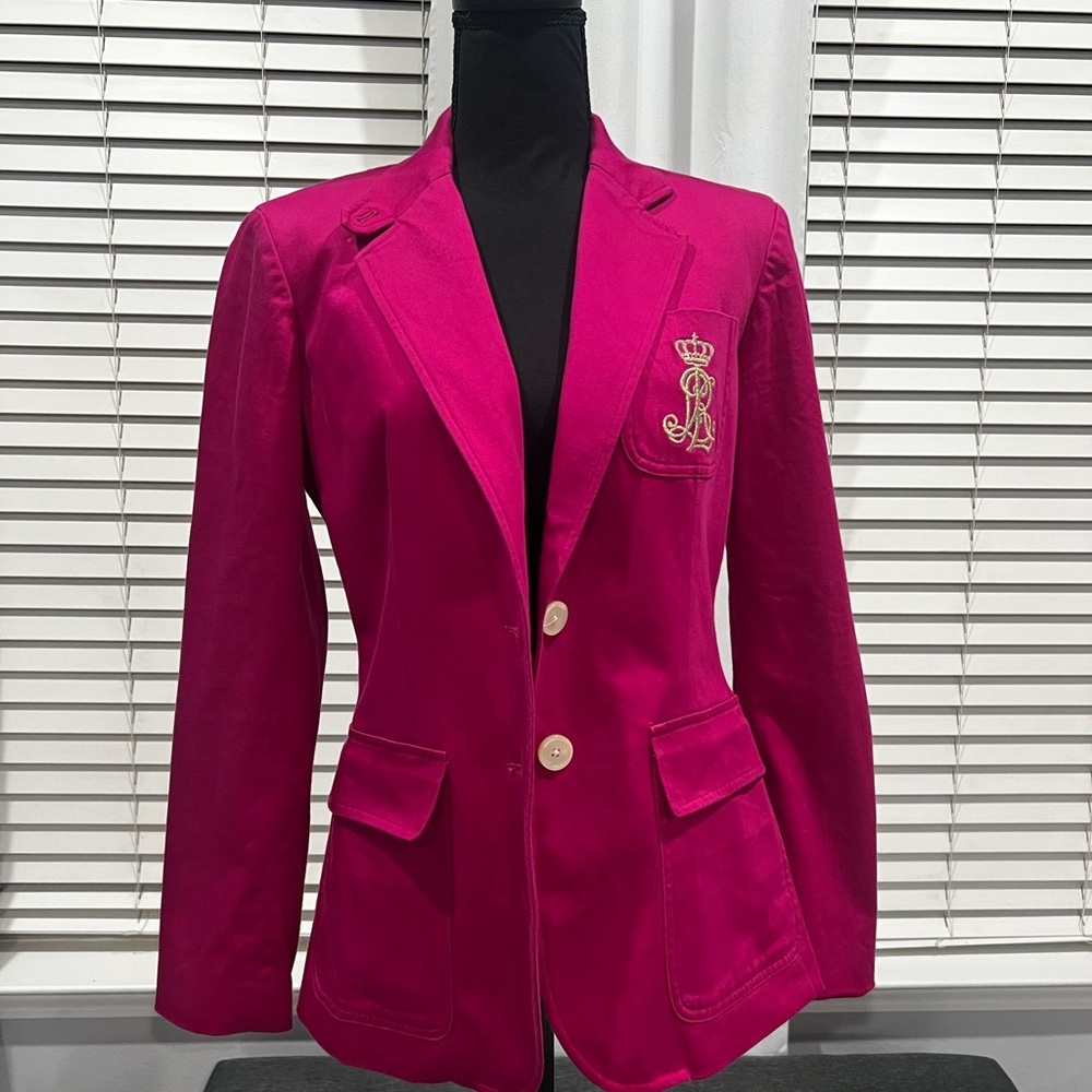 Ralph Lauren Fuchsia Blazer with Embroidered Crest